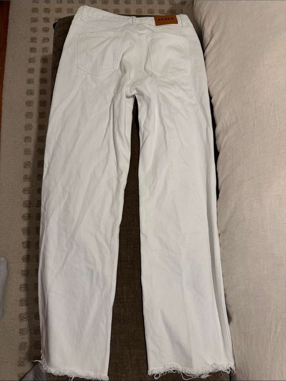 Parker Parke low rise baggy jean white in Cream - Picture 5 of 10